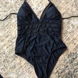 Black one piece bathing suit, no tags size 6